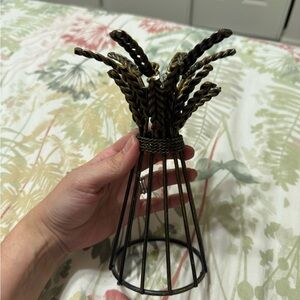 Vintage Brass Wheat Taper Candle Holder